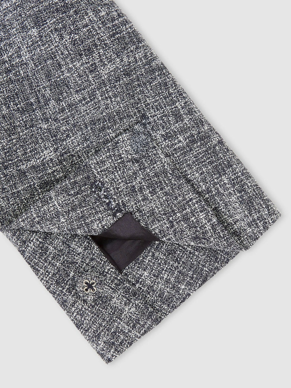 Men Single-Breasted Textured Mélange Blazer Slim-Fit in Navy Melange