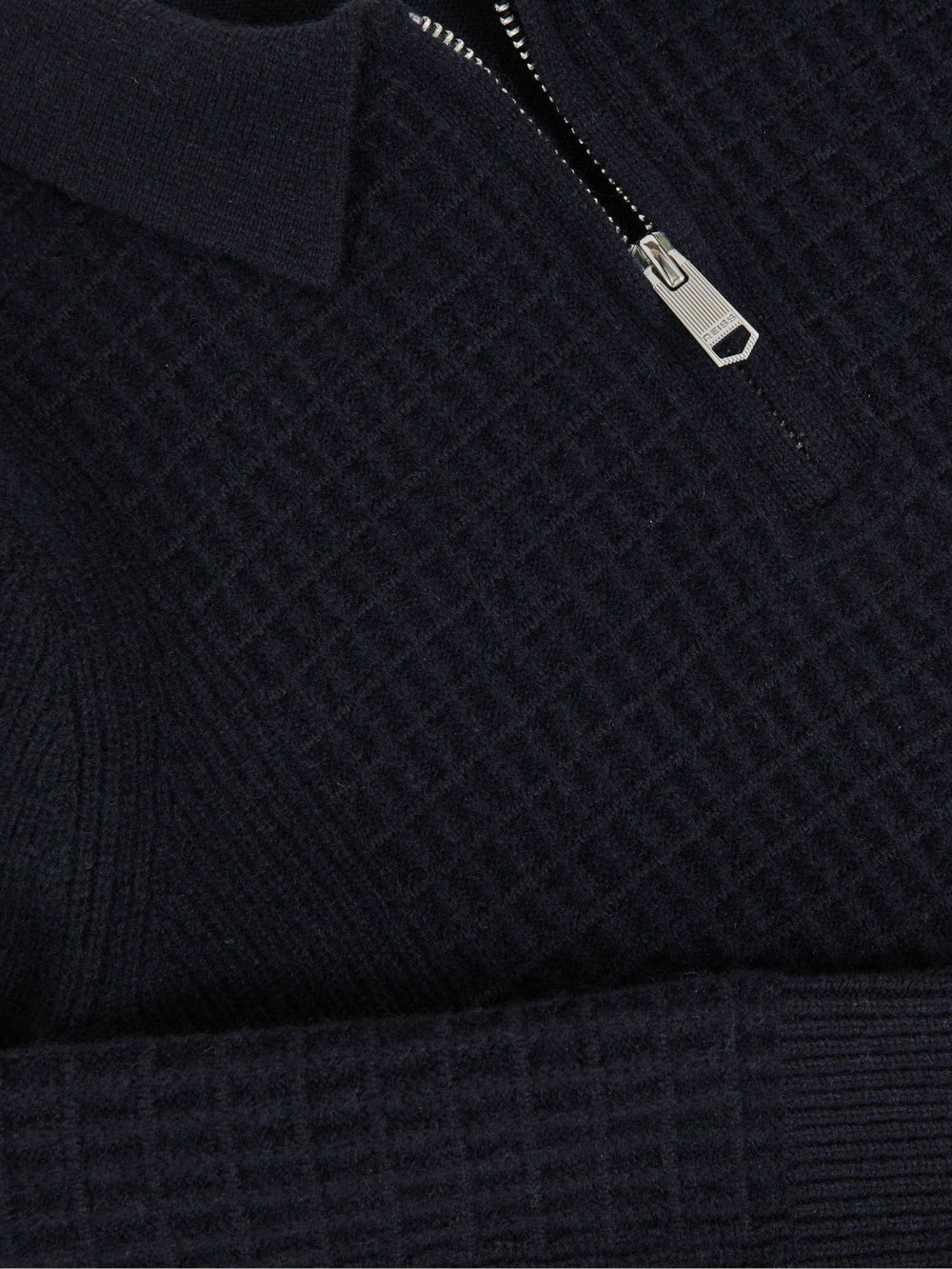Children & Baby 3-9 yrs Wool Waffle-Knit Half-Zip Polo Shirt in Navy Blue