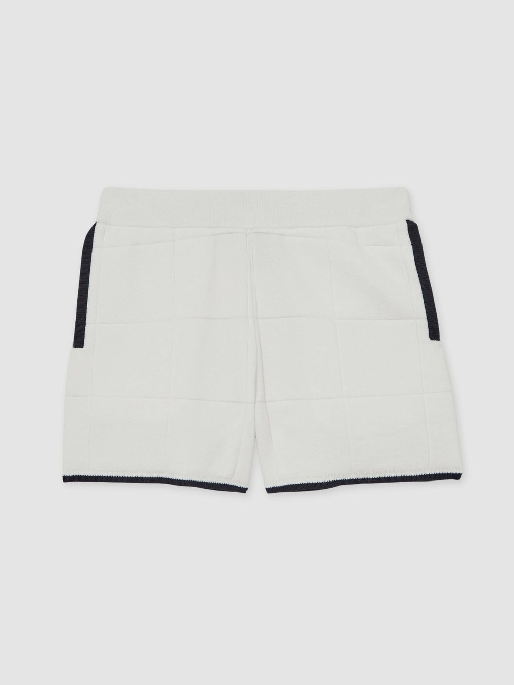 Children & Baby 9-12 yrs Tipped Knit Stitch-Detail Shorts in White/Navy
