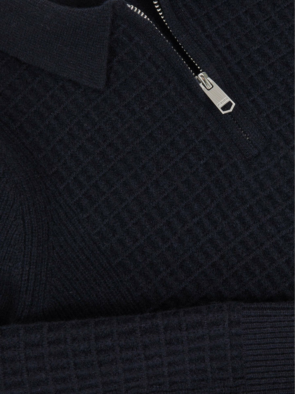 Children & Baby 9-13 yrs Wool Waffle-Knit Half-Zip Polo Shirt in Navy Blue