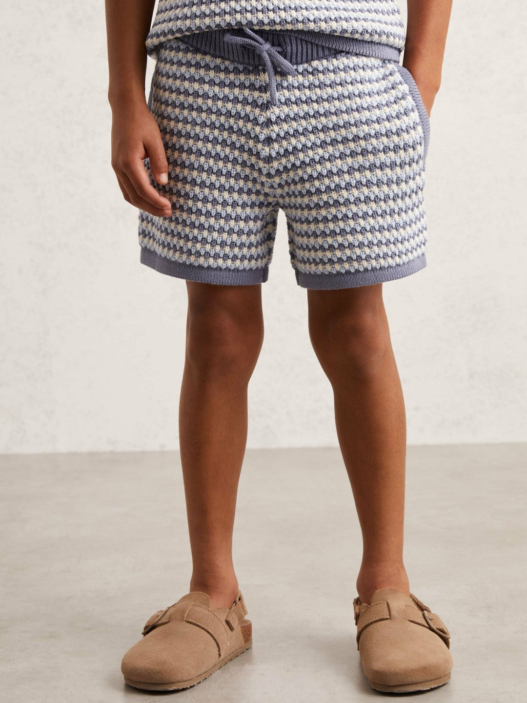 Children & Baby 9-13 yrs Cotton-Blend Knitted Stripe Shorts in Blue/White