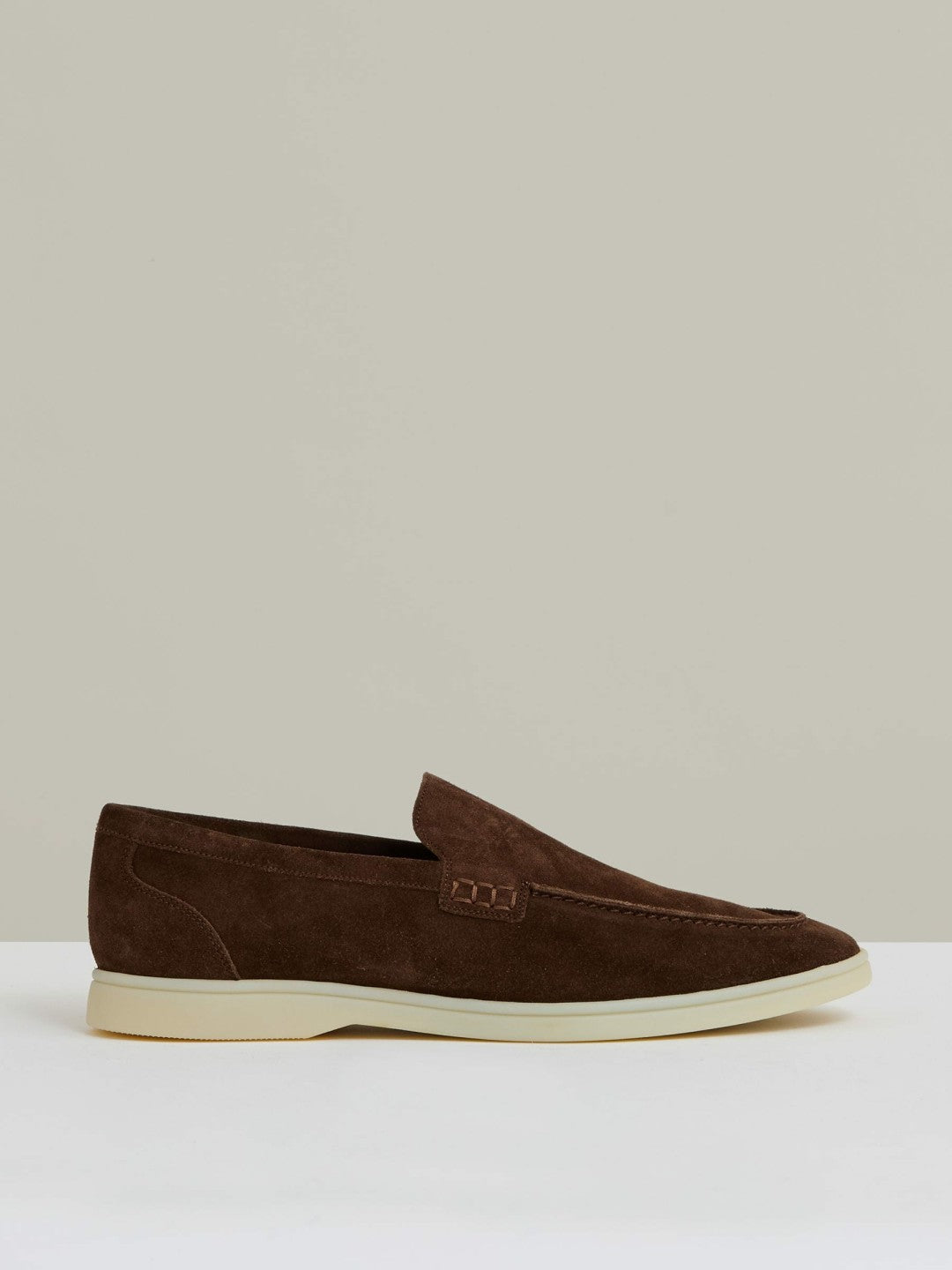Men Suede Slip-On Loafers in Chocolate Brown