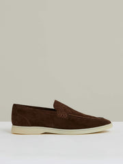 Men Suede Slip-On Loafers in Chocolate Brown
