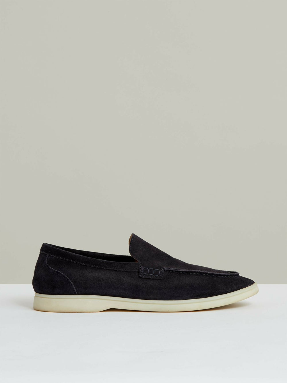 Men Suede Slip-On Loafers in Navy