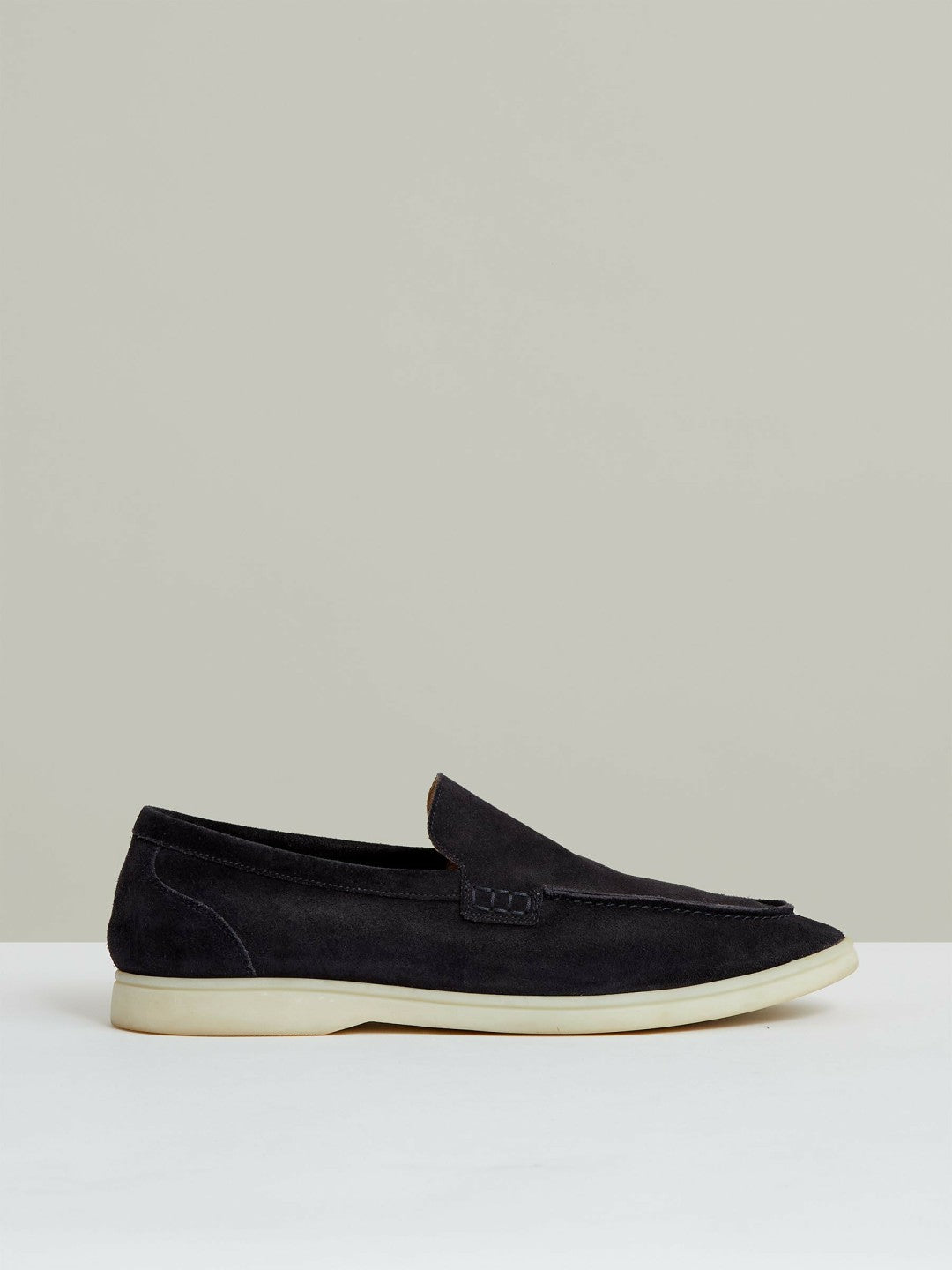Men Suede Slip-On Loafers in Navy
