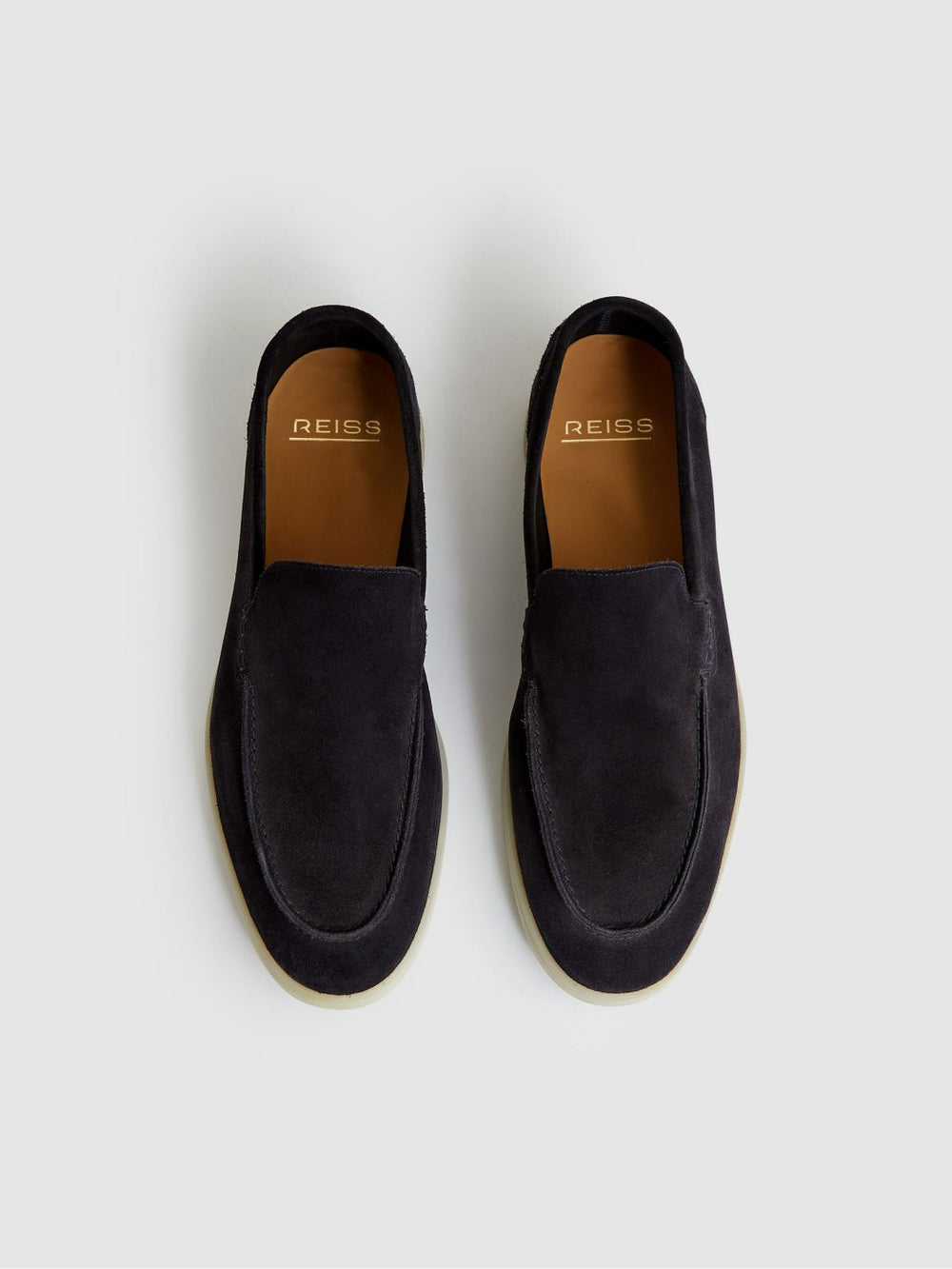 Men Suede Slip-On Loafers in Navy