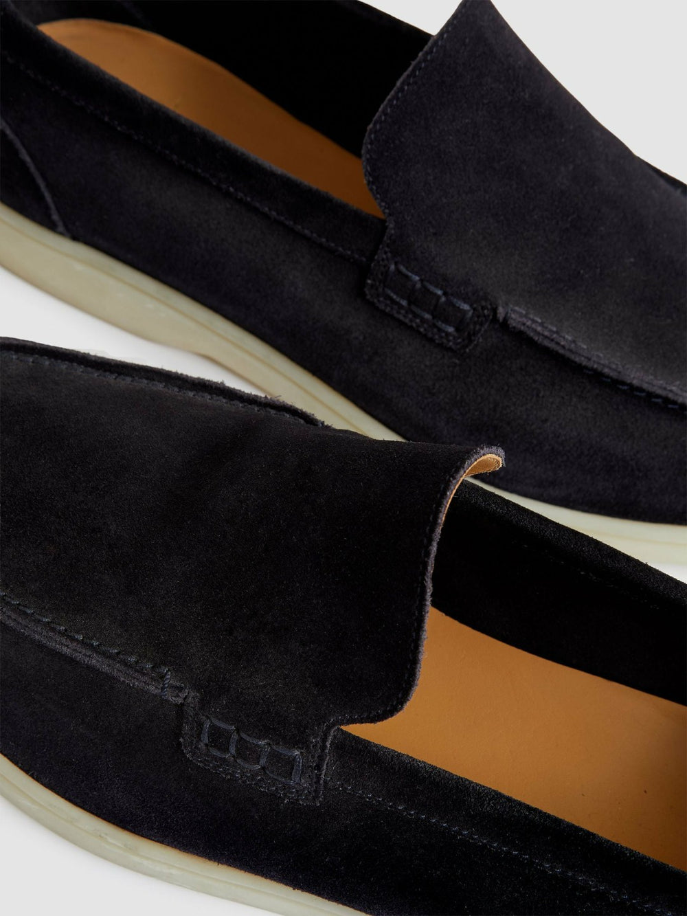 Men Suede Slip-On Loafers in Navy