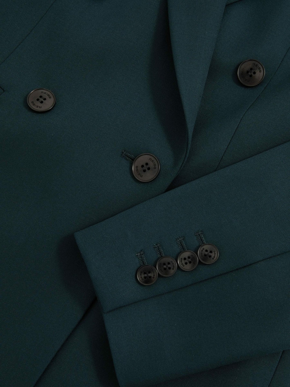 Women Wool-Blend Double-Breasted Suit Blazer in Green