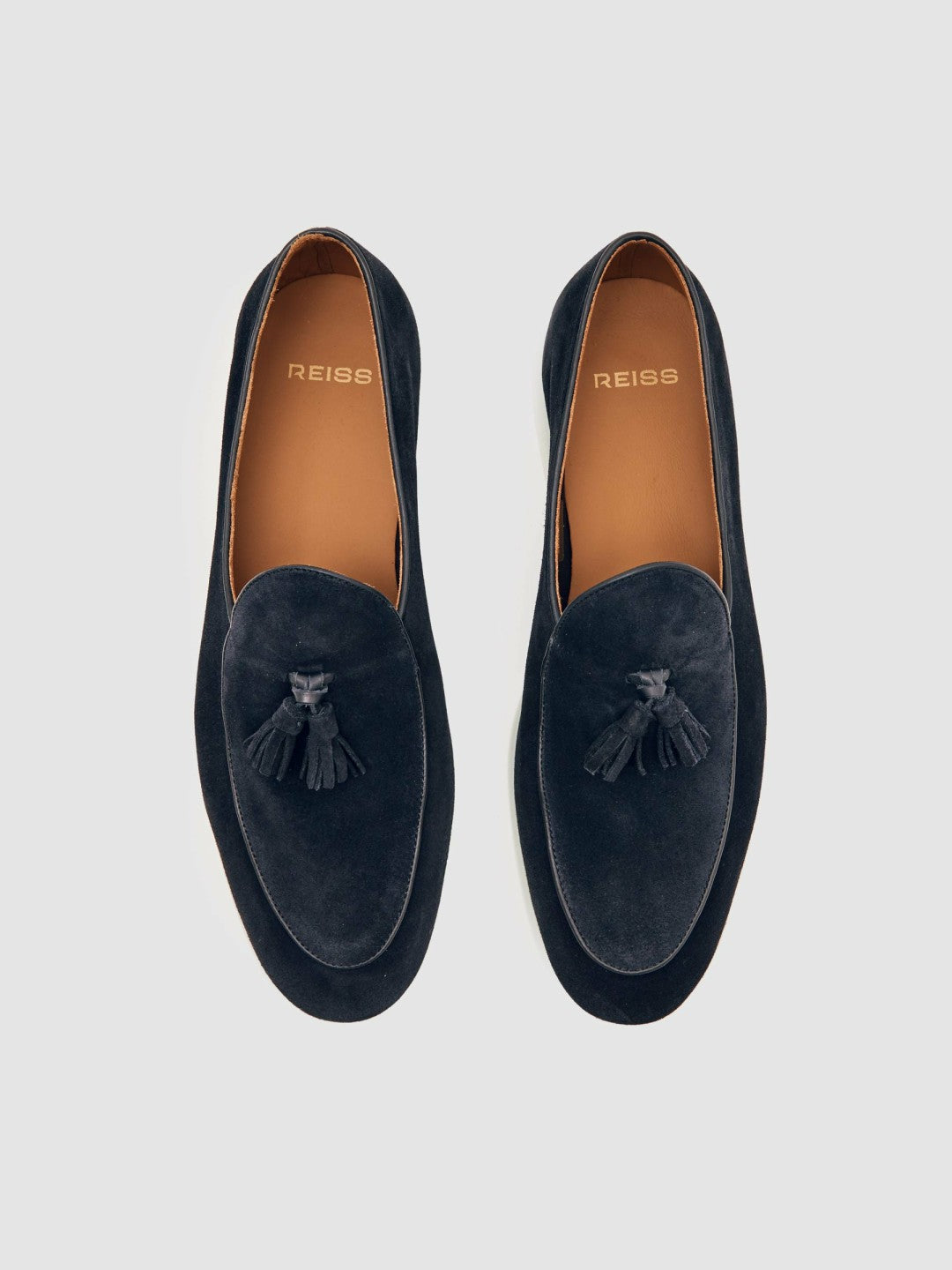 Men Suede Tassel Loafers in Navy