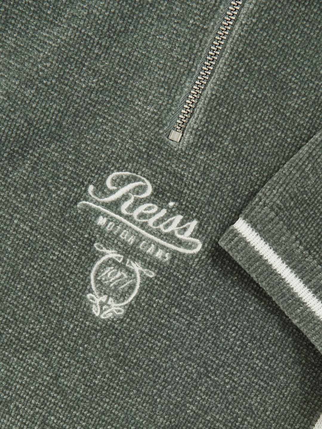 Children & Baby 13-14 yrs Chenille Tipped Motor Cars Polo Shirt in Dark Sage Green/White