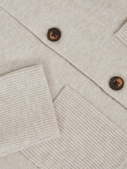 Children & Baby 13-14 yrs Button-Through Knitted Cardigan in Oatmeal Melange