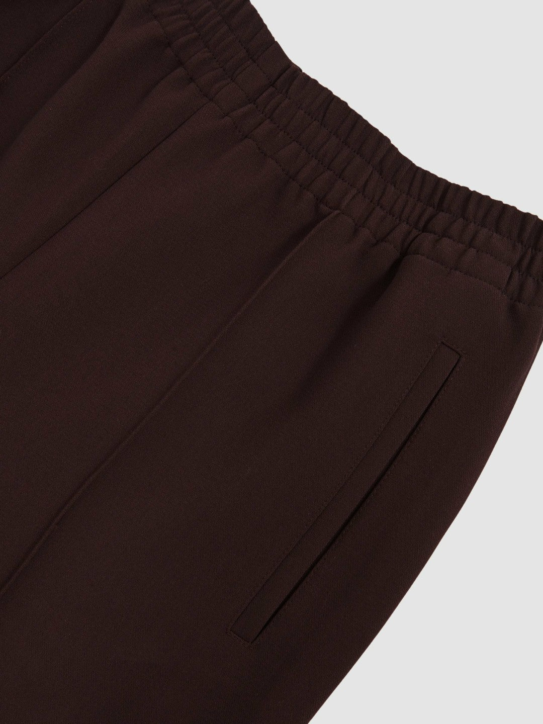 Women Petite Wide Leg Elasticated Waist Trousers in Burgundy