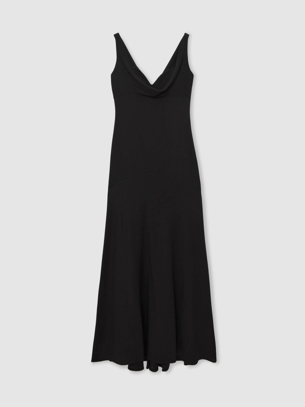 Women Cowl-Neck Sleeveless Maxi Dress in Black