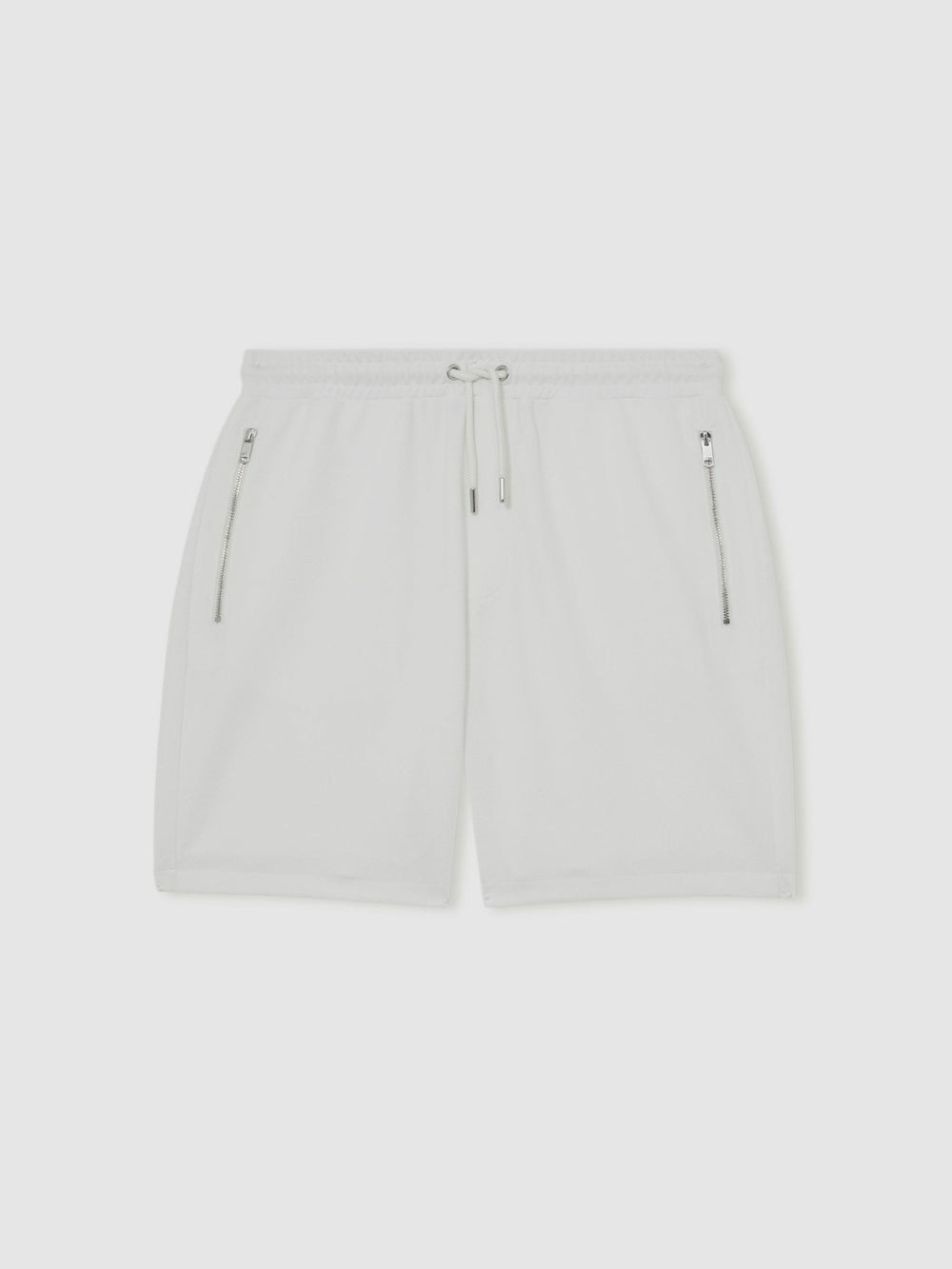 Men Textured Drawstring Shorts in White