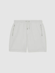 Men Textured Drawstring Shorts in White