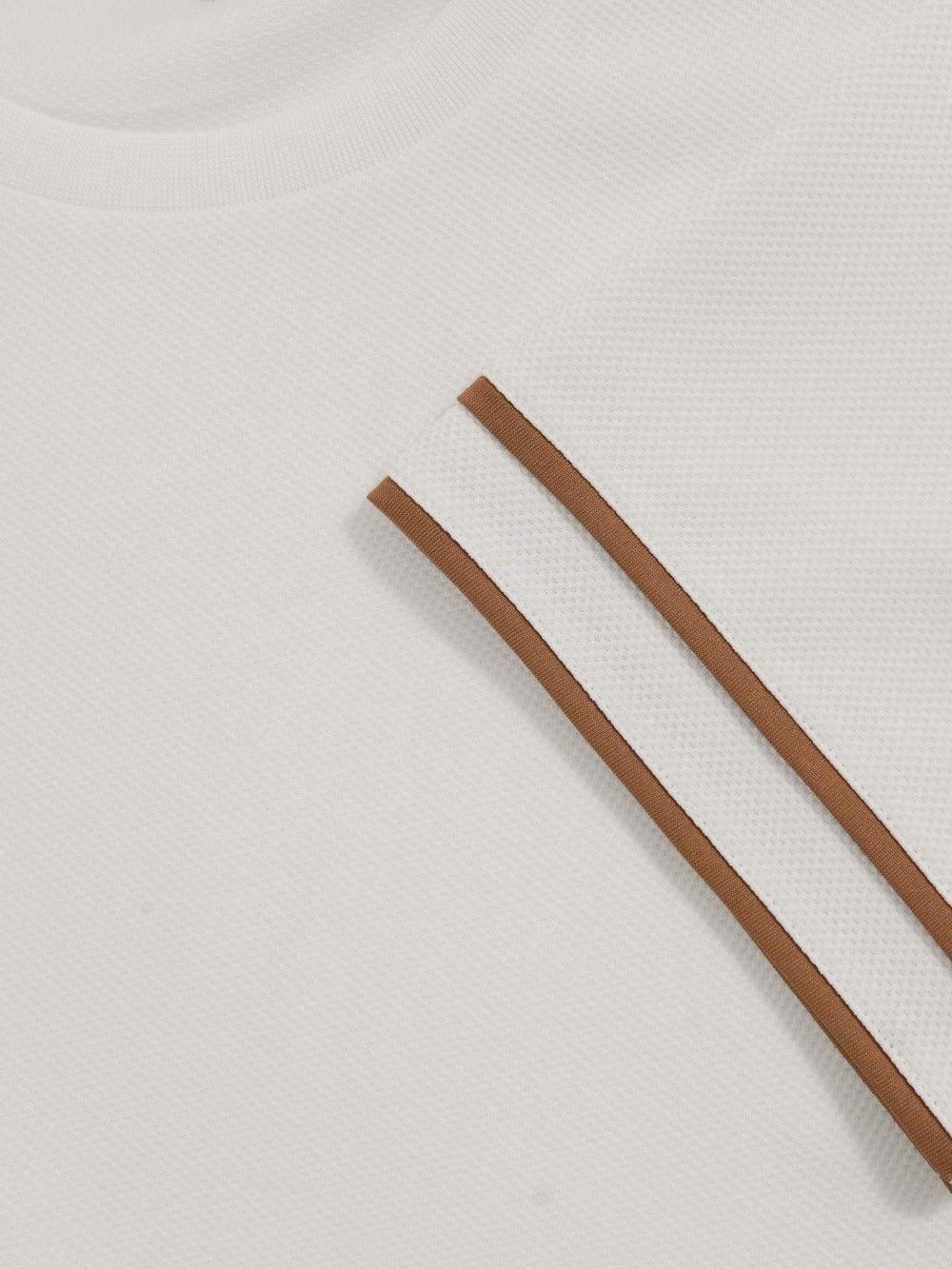 Men Textured Crew-Neck Tipped T-Shirt in White