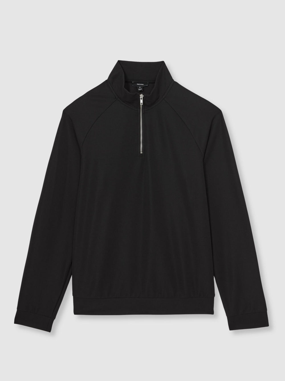 Men Half-Zip Funnel-Neck Sweatshirt in Black