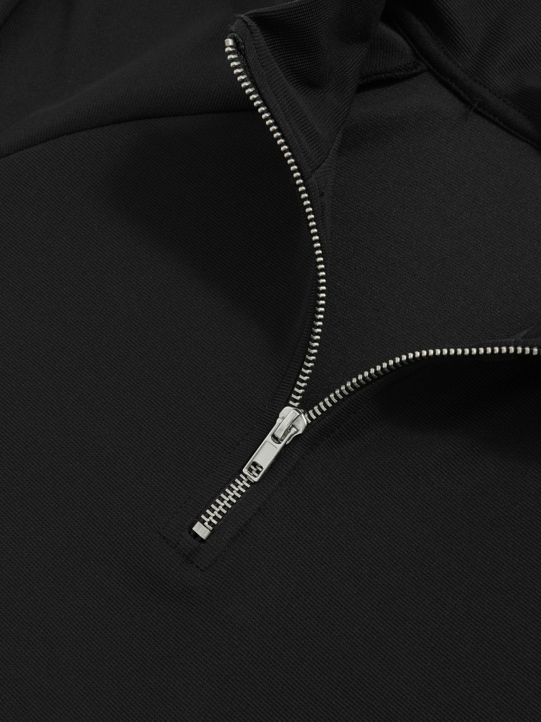 Men Half-Zip Funnel-Neck Sweatshirt in Black