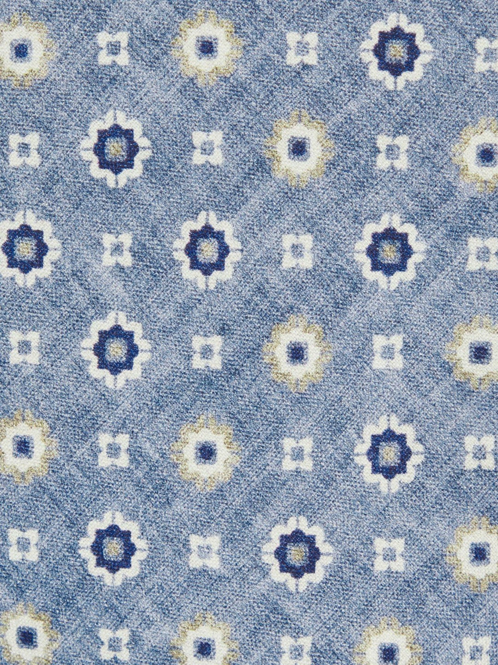 Men Silk Floral-Medallion Tie in Soft Blue