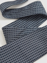 Men Silk Geometric-Chain Print Tie in Navy