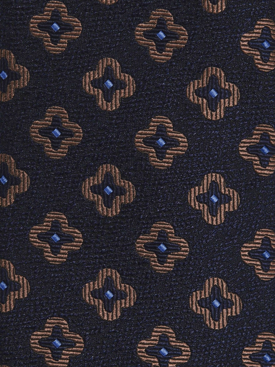 Men Silk-Wool Floral-Medallion Tie in Navy