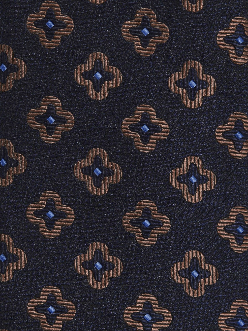 Men Silk-Wool Floral-Medallion Tie in Navy