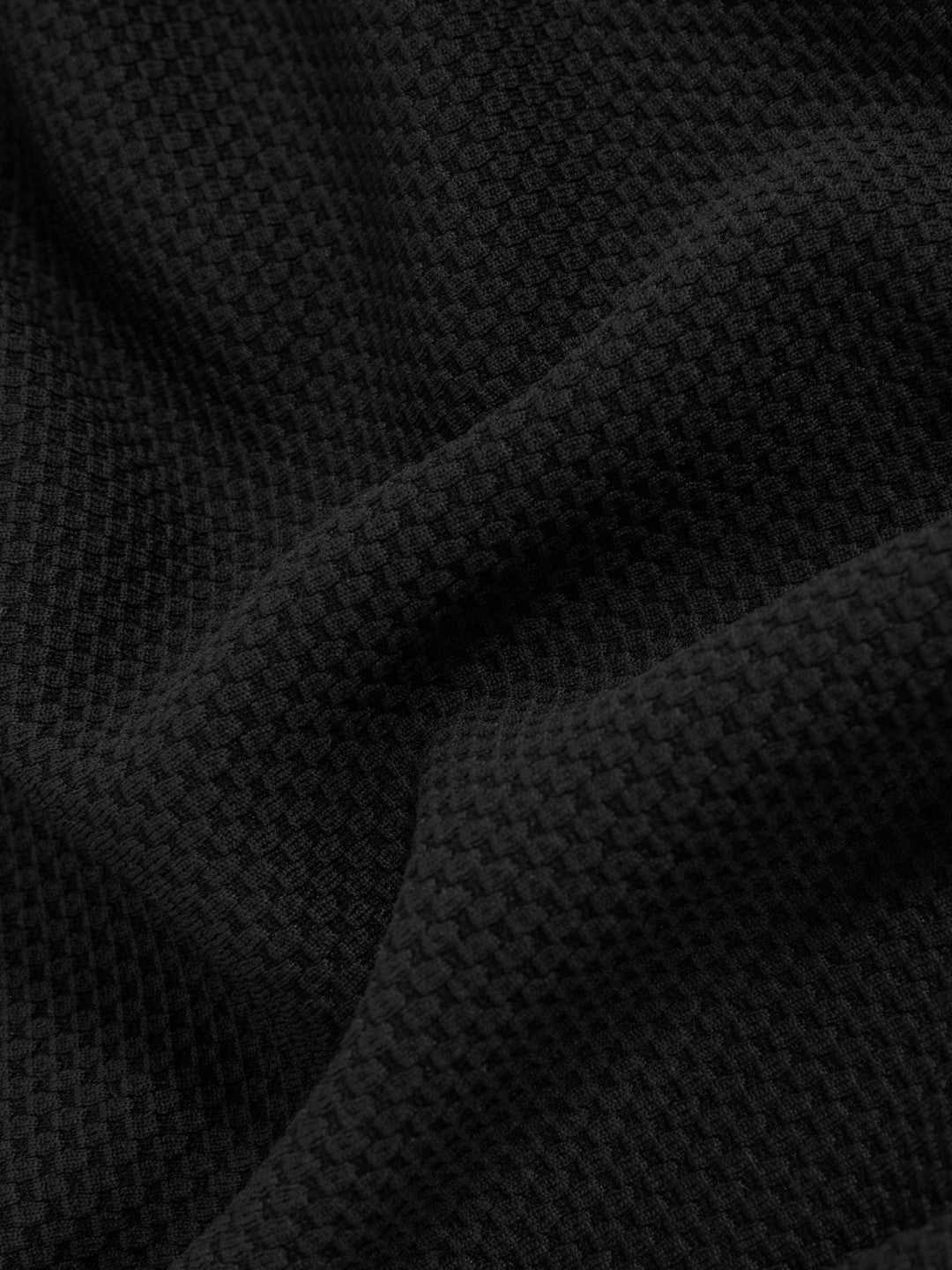Men Textured Crew-Neck T-Shirt in Black