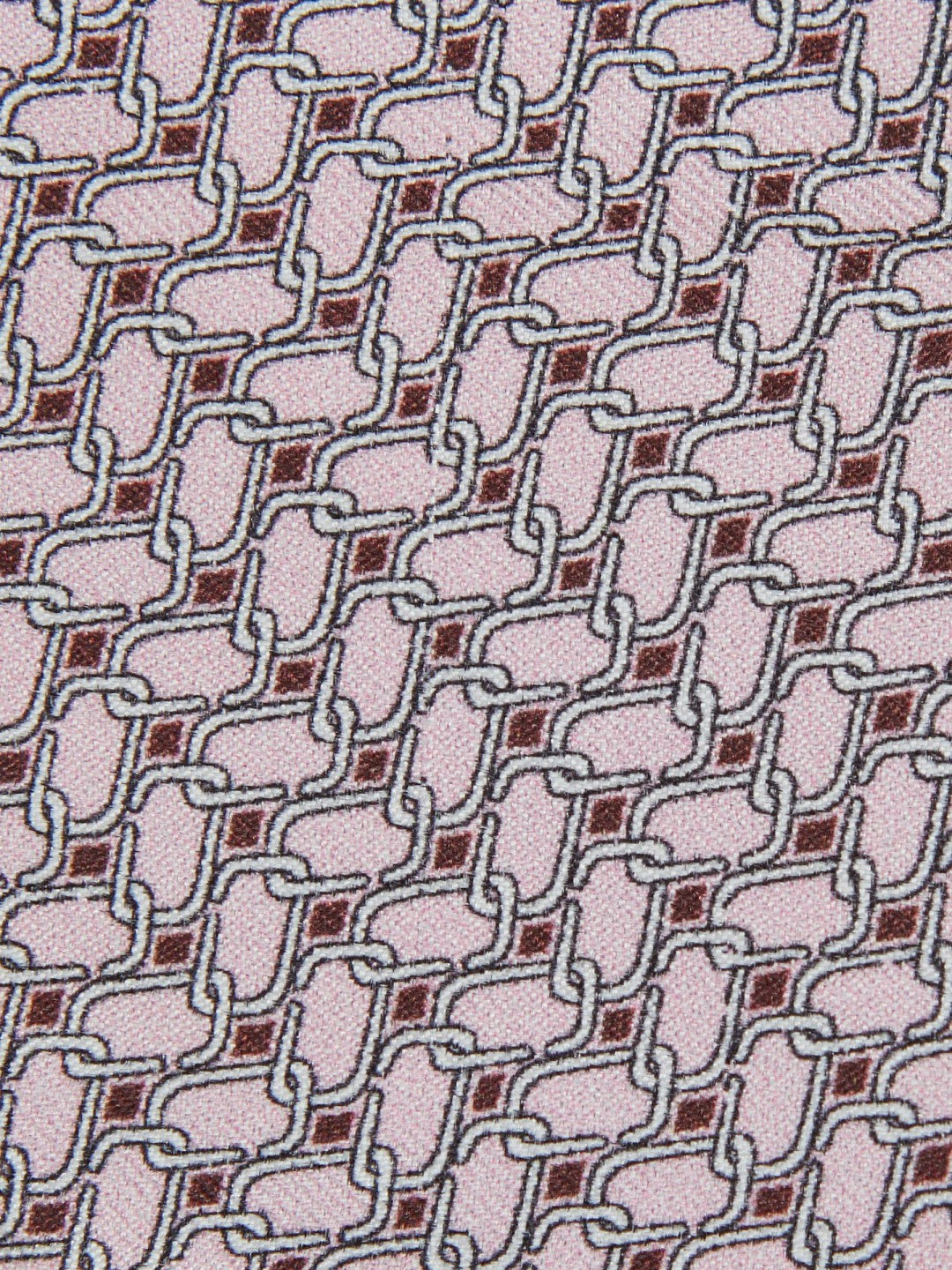 Men Silk Geometric-Chain Print Tie in Soft Pink