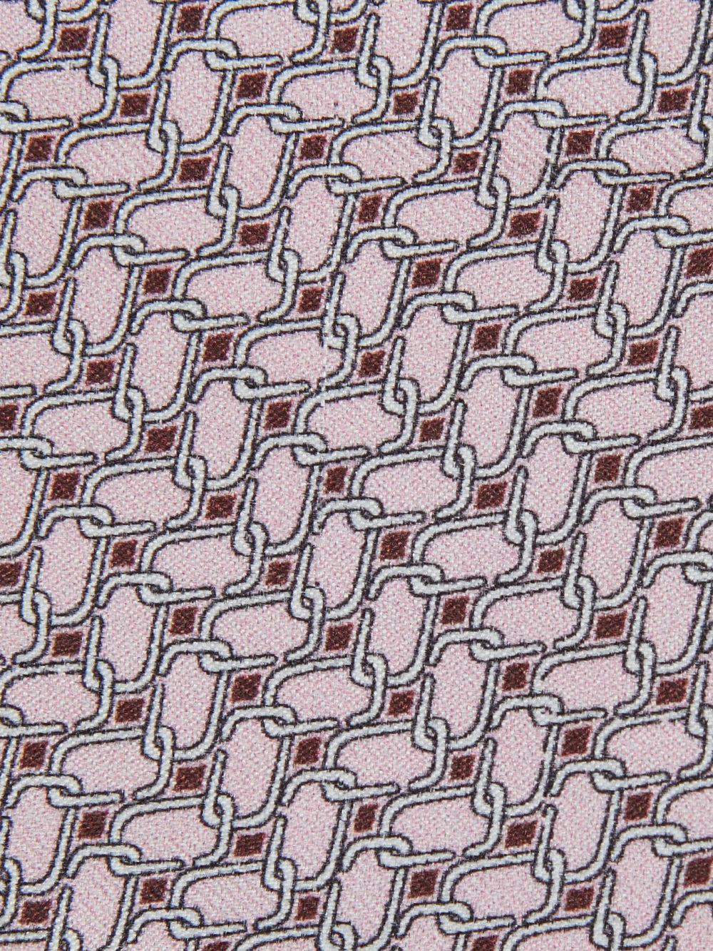 Men Silk Geometric-Chain Print Tie in Soft Pink