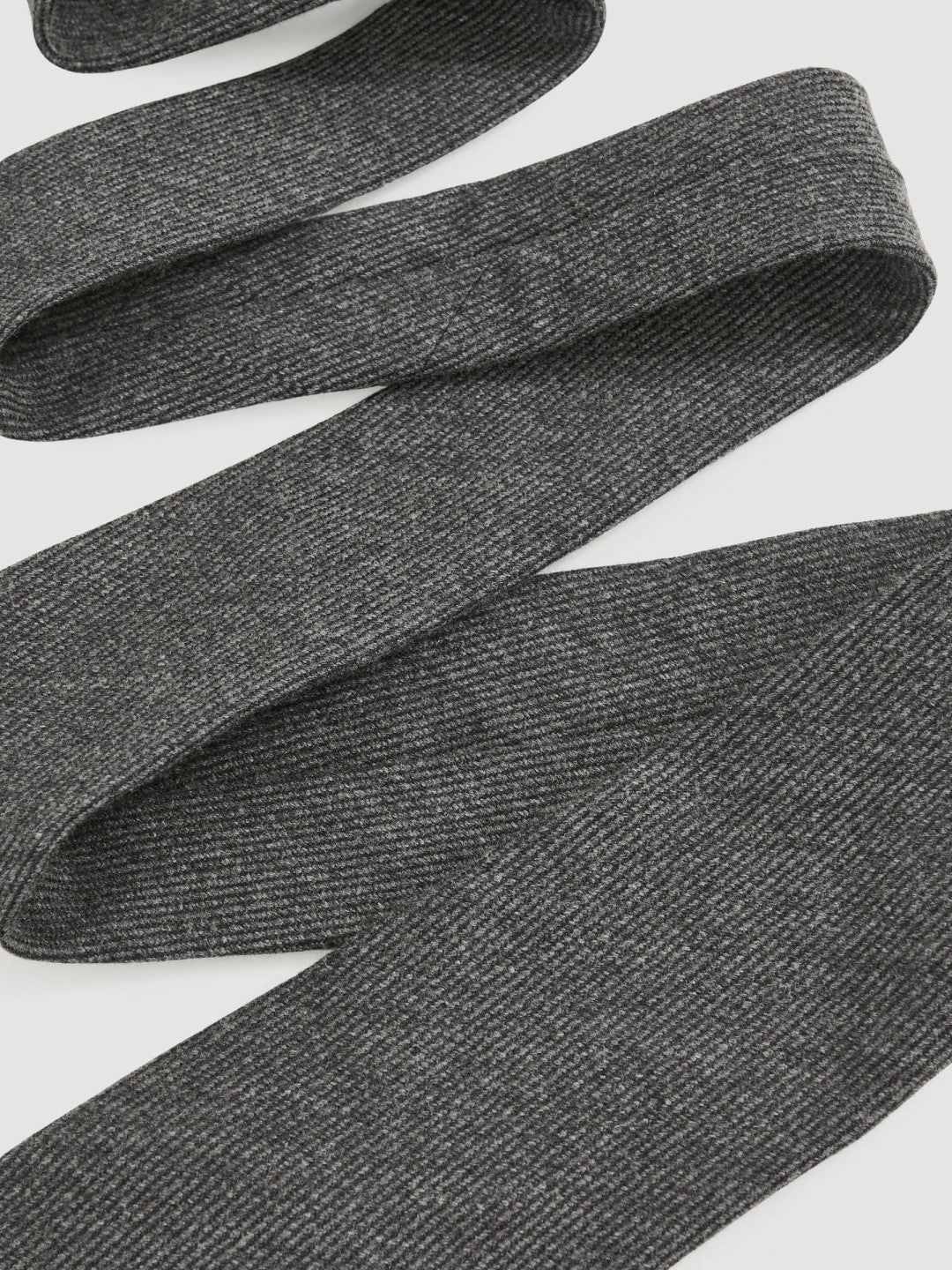 Men Wool-Silk Textured Tie in Charcoal
