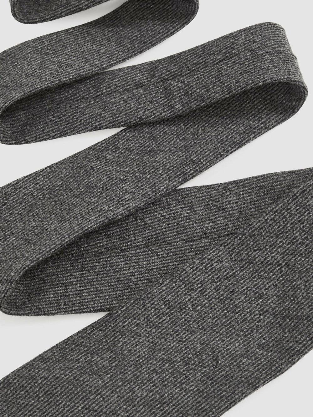 Men Wool-Silk Textured Tie in Charcoal