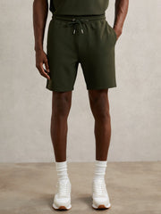 Men Textured Drawstring Shorts in Green