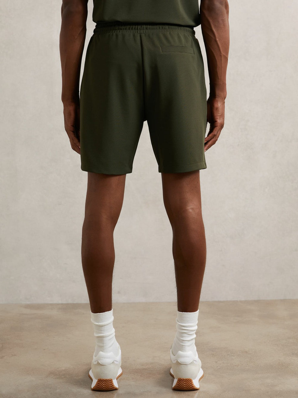Men Textured Drawstring Shorts in Green