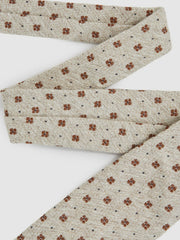 Men Wool-Silk Floral-Medallion Tie in Oatmeal Melange