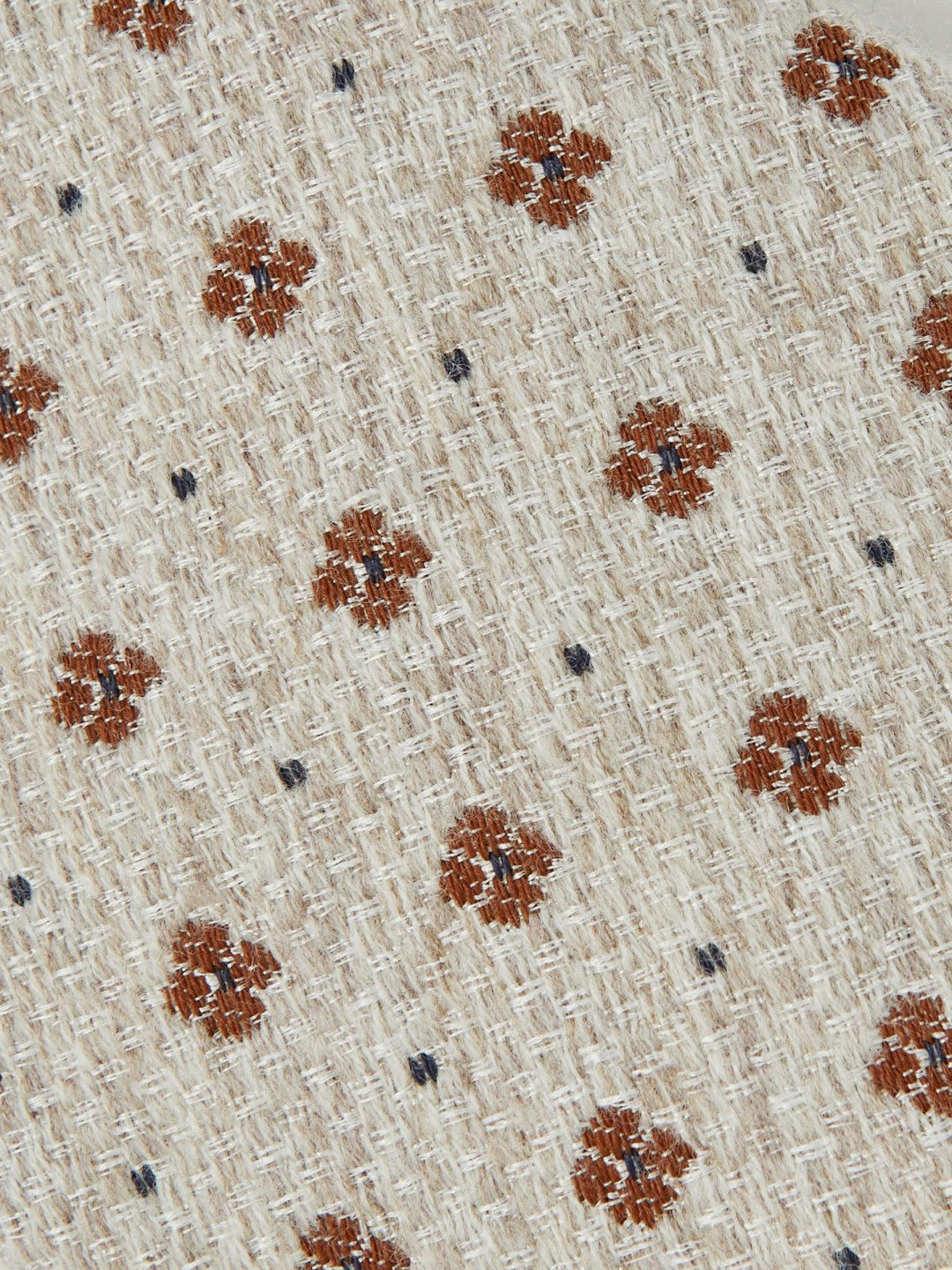 Men Wool-Silk Floral-Medallion Tie in Oatmeal Melange