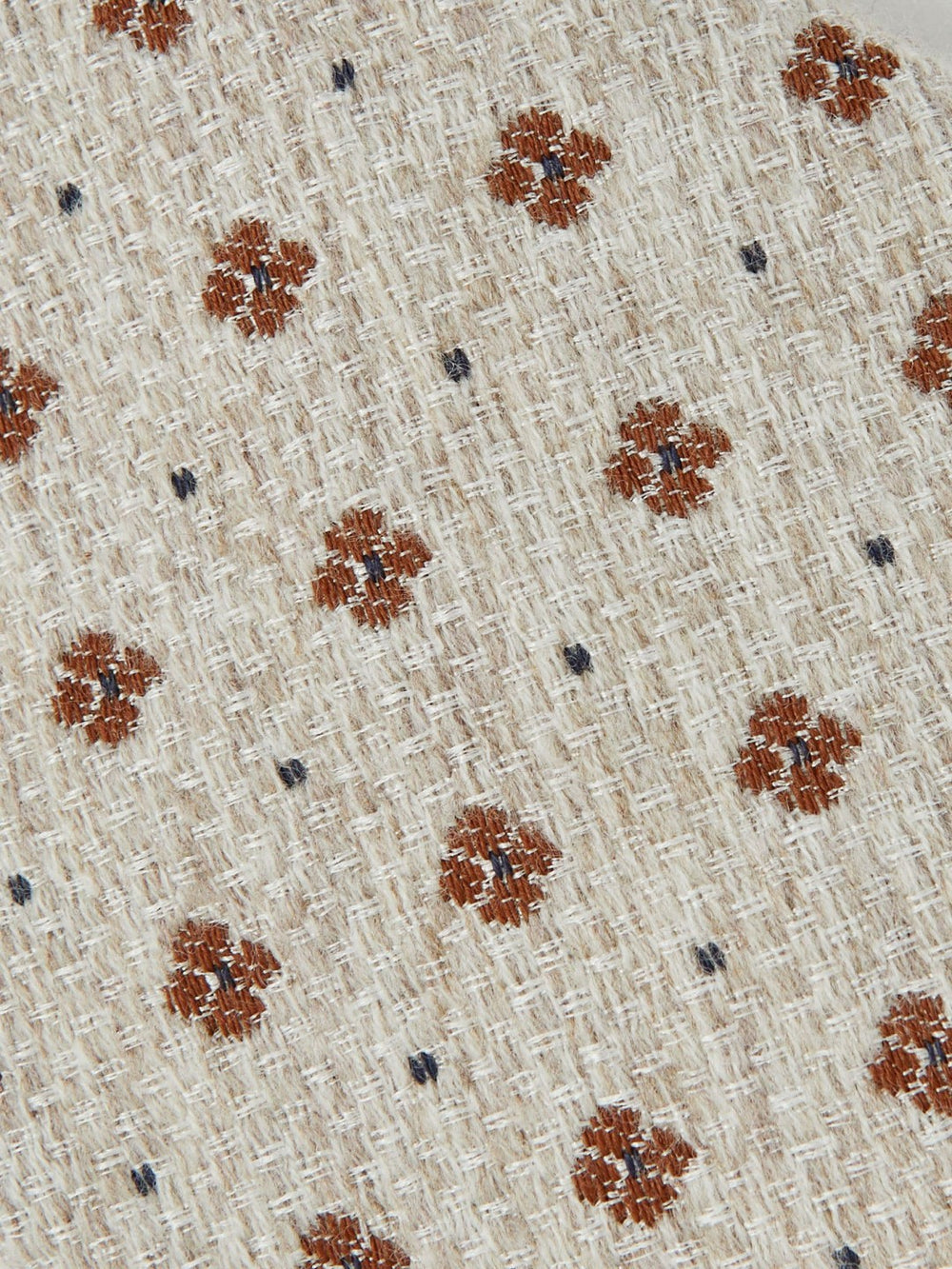Men Wool-Silk Floral-Medallion Tie in Oatmeal Melange