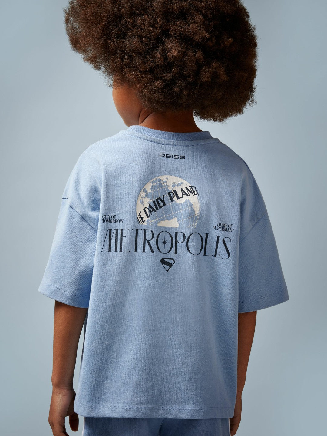 Children & Baby 3-9 yrs Superman Metropolis Logo T-Shirt in Light Blue