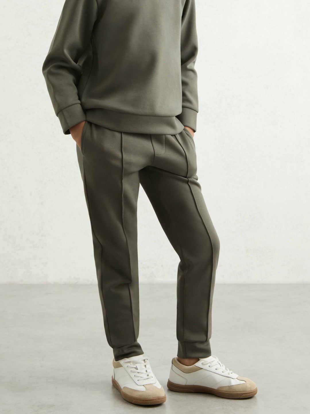 Children & Baby 3-9 yrs Interlock Drawstring Joggers in Dark Sage