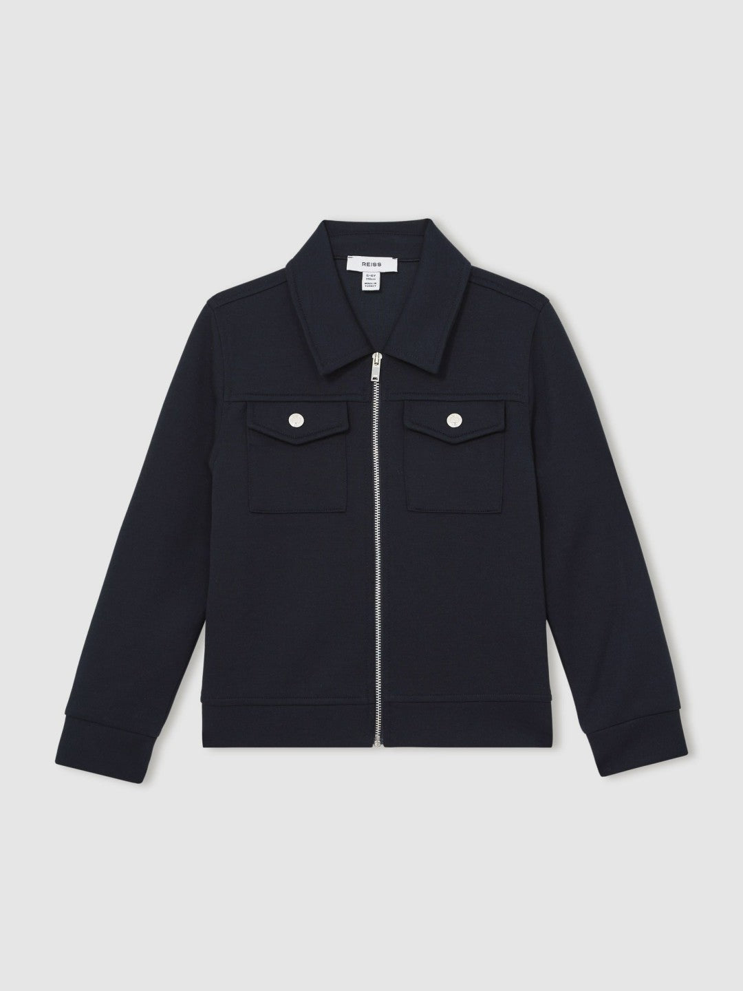 Children & Baby 9-13 yrs Interlock Zip Through Overshirt in Navy Blue