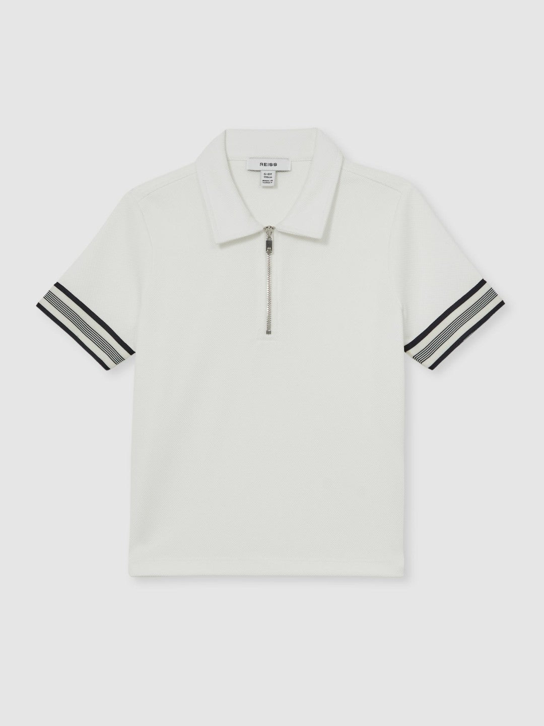 Children & Baby 3-9 yrs Textured Half Zip Polo Shirt in White