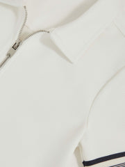 Children & Baby 3-9 yrs Textured Half Zip Polo Shirt in White