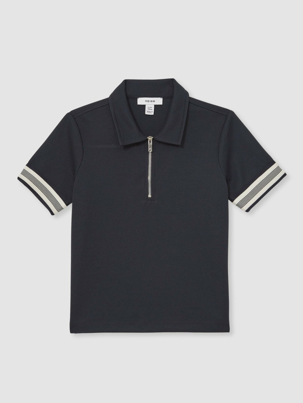 Children & Baby 3-9 yrs Textured Half Zip Polo Shirt in Navy Blue