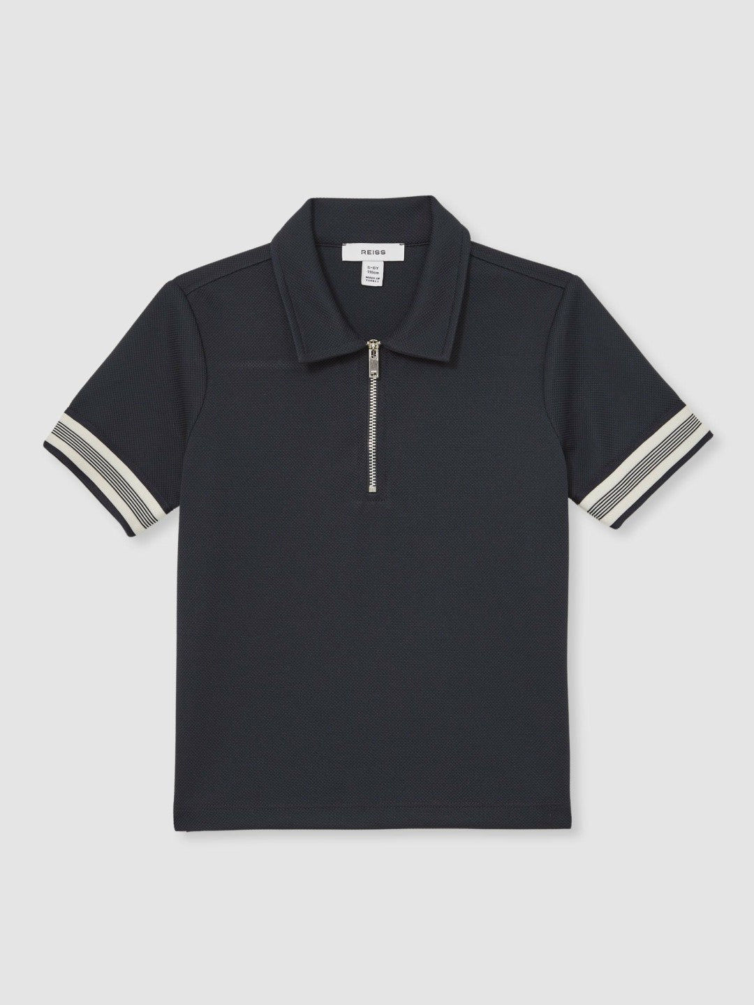 Children & Baby 9-13 yrs Textured Half Zip Polo Shirt in Navy Blue