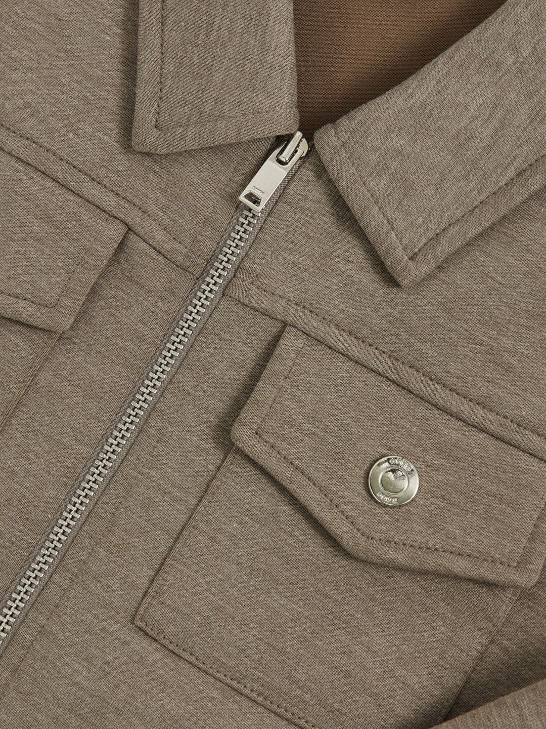 Children & Baby 9-13 yrs Interlock Zip-Through Overshirt in Taupe Brown