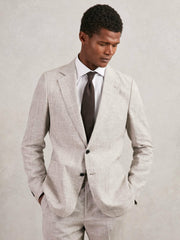 Men Silk Blend Textured Tie in Chocolate Brown