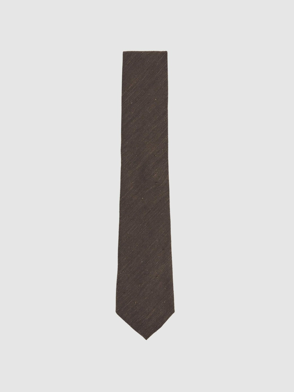 Men Silk Blend Textured Tie in Chocolate Brown