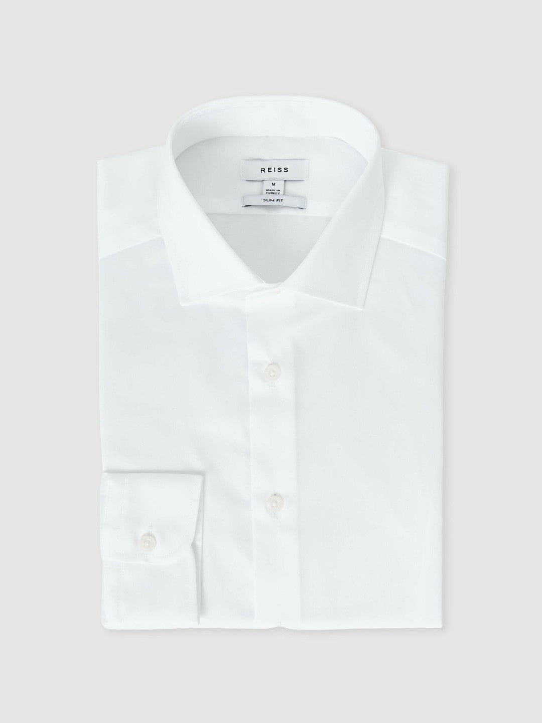 Men Slim Fit Cotton Sateen Shirt in White