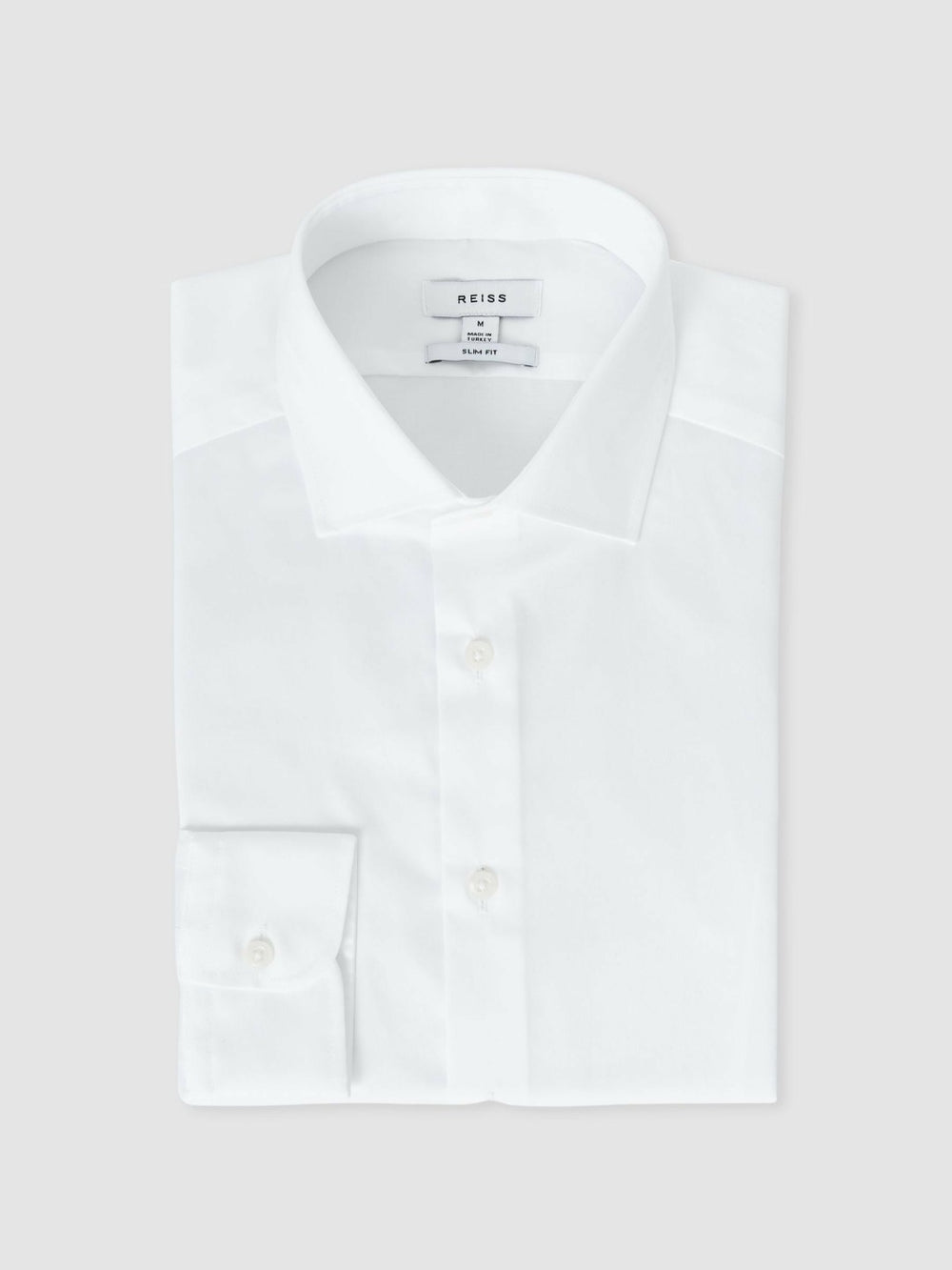Men Slim Fit Cotton Sateen Shirt in White