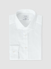 Men Slim Fit Cotton Sateen Shirt in White