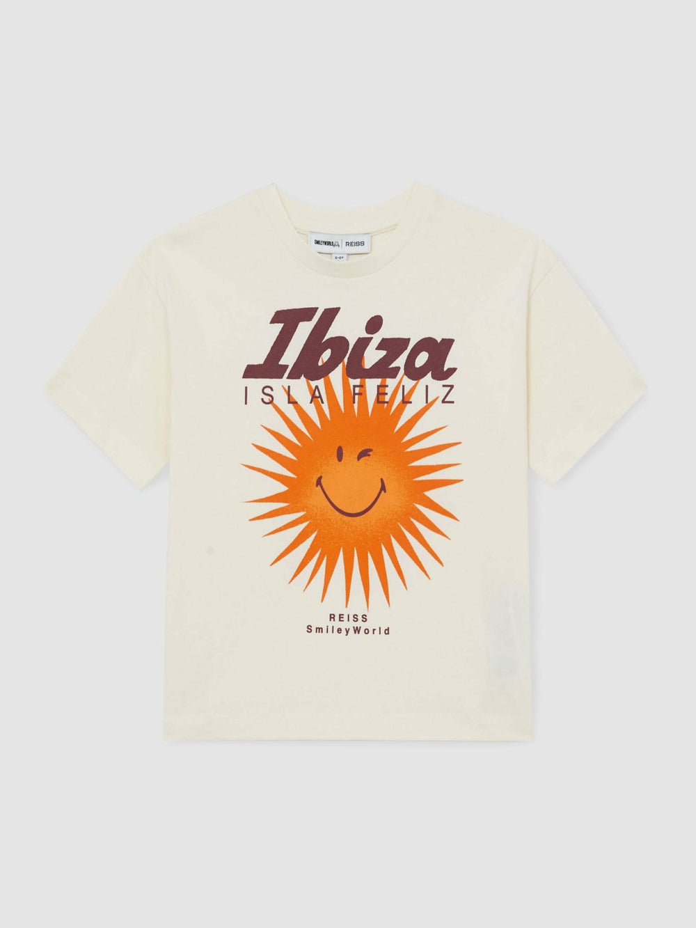 Children & Baby 3-9 yrs SmileyWorld Sun Motif T-Shirt in Off White